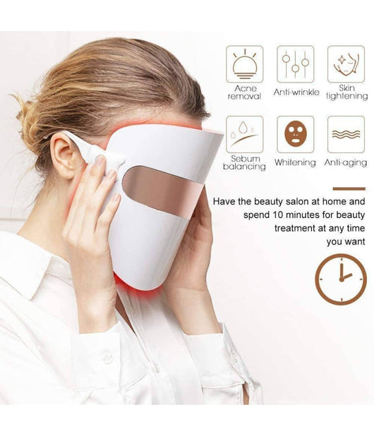 Maschera Viso Fototerapia Spettro Bellezza Acne Pelle Anti Rughe Radiofrequenza         