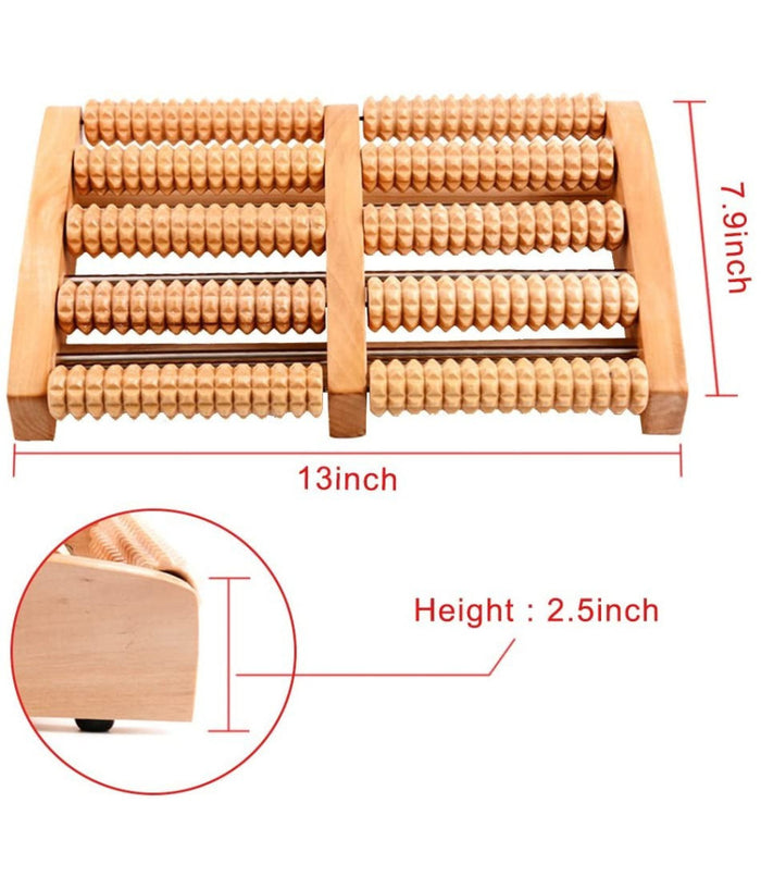 Massaggiatore Per Riflessologia Plantare Piedi Mani Rullo In Legno Agopressione         