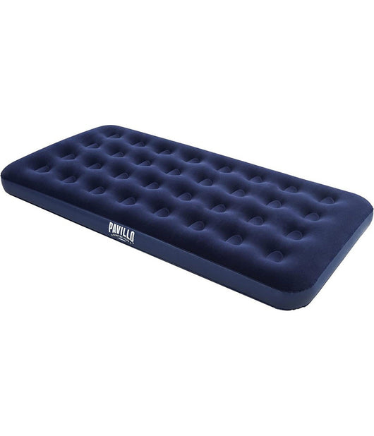 Materasso Gonfiabile Singolo Airbed Blu Floccato Plus 188x99x22cm Campeggi 67001         