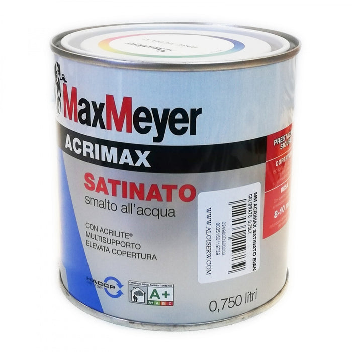 Max meyer acrimax 750ml smalto base acqua tutti i ral 8000, colore  marrone seppia - ral 8014, brillantezza satinato