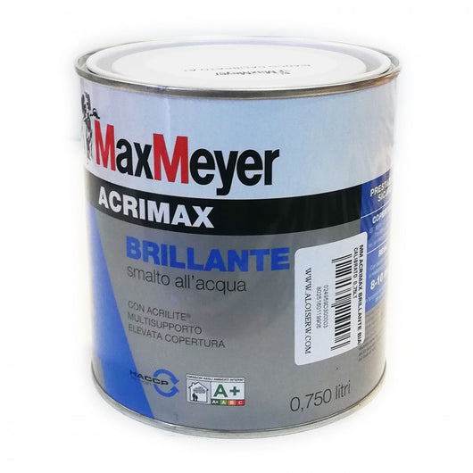 Max meyer acrimax 750ml smalto base acqua tutti i ral 8000, colore  marrone ocra - ral 8001, brillantezza brillante