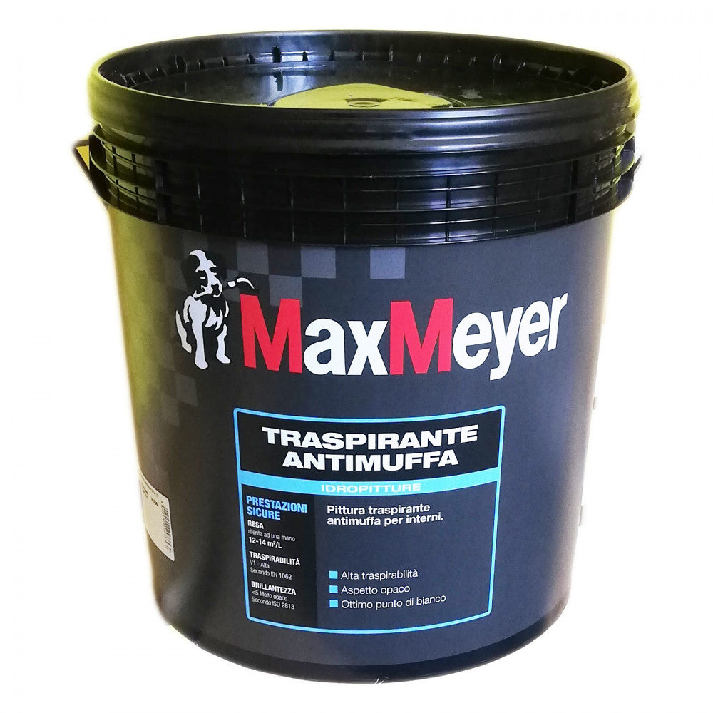 Max meyer traspirante antimuffa 14lt pittura bianca per interni