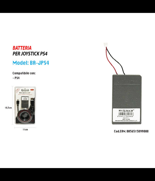 Maxtech Batteria Generatore Compatibile Con Controller Ps4 Modello Ba-jps4         