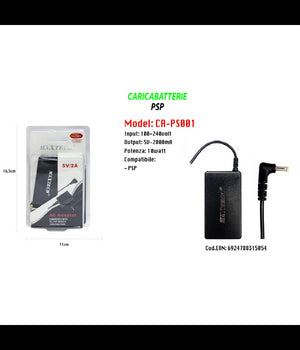 Maxtech Ca-ps001 Caricabatterie Compatibile Con Psp Modello 1000/2000/3000 5v/2a         