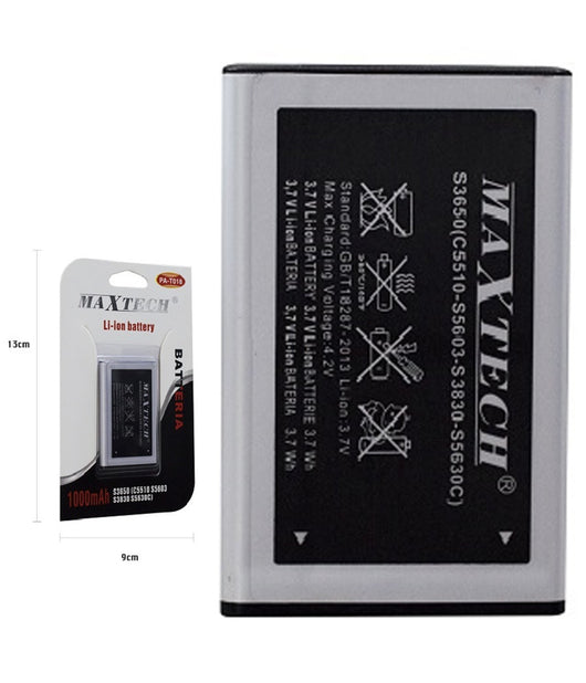 Maxtech Pa-t018 Batteria Li-ion 1000mah Compatibile Samsung S3650 Smartphone Ricambio         