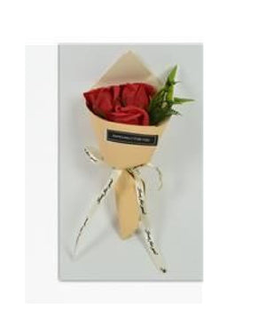 Mazzo Mazzettino Bouquet Di Rose Rosse Finte Con Foglie Regalo Per San Valentino         