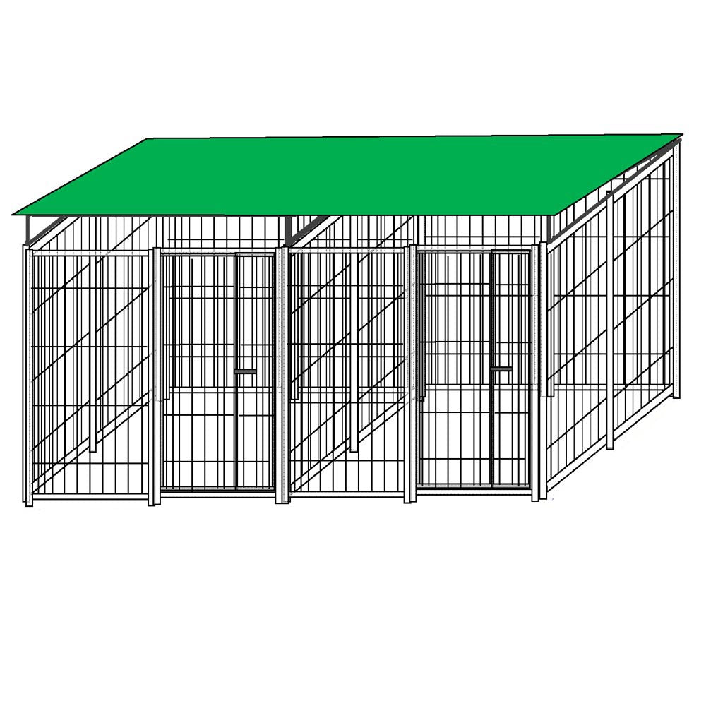 2 box per cani in linea in rete con copertura ciascuno da 2x2 metri con zincatura a caldo