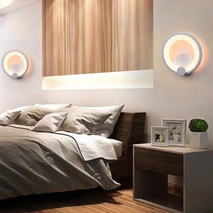 APPLIQUE ANELLO IN VETRO DA PARETE LUCE BIANCA LAMPADA LED INTERNO 9W Luce Naturale 4000k