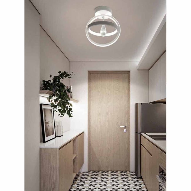 LAMPADA DA SOFFITTO CORRIDOIO DISEGN MODERNO CON CRISTALLO 22w 1760lumen ip20 LUCE NATURALE 4000K