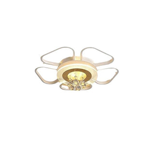 Lampadario da soffitto LED Plafoniera design moderno fiore cristalli IP20 50W luce fredda 6500k