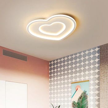 Lampadario Plafoniera Illuminazione a Led Moderno 63W Luce Soffitto Forma Cuore Luce Calda