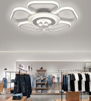 Lampadario da soffitto LED Plafoniera design moderno fiore cristalli IP20 50W LUCE NATURALE