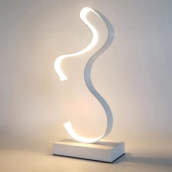 Lampada da tavolo curva LED 12W per interni luce scrivania comodino casa moderna LUCE NATURALE 4000K