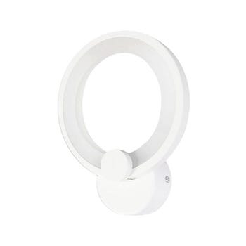 APPLIQUE ANELLO IN VETRO DA PARETE LUCE BIANCA LAMPADA LED INTERNO 9W Luce Naturale 4000k