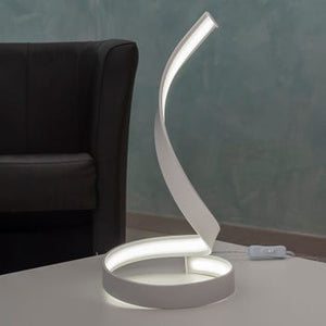 Lampada moderna curva luce tavolo scrivania ufficio LED 12W lume comodino 230V BIANCO LUCE CALDA 3500K