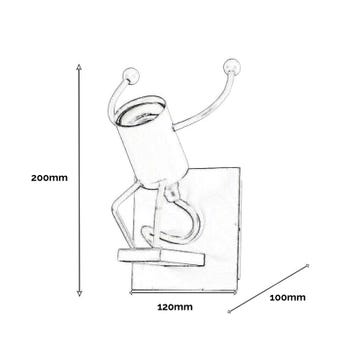 Applique a Parete Attacco E27 Lampada da Parete Omino su Scala IP20 Salone e B&B