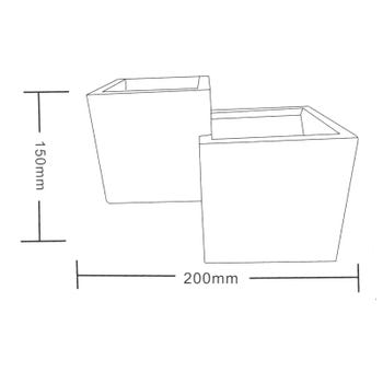 Applique LED Lampada Parete Gesso Moderno Doppio Quadrato Cubo Verniciabile