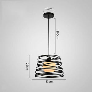 Lampadario moderno a sospensione a fasce intrecciate. in ferro verniciato finish opaco - Attacco 1xE27. Potenza max 1x60 W. dim. 33x22 cm