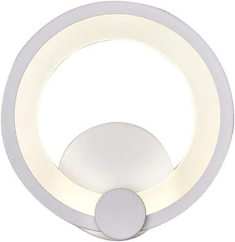 APPLIQUE ANELLO IN VETRO DA PARETE LUCE BIANCA LAMPADA LED INTERNO 9W Luce Naturale 4000k