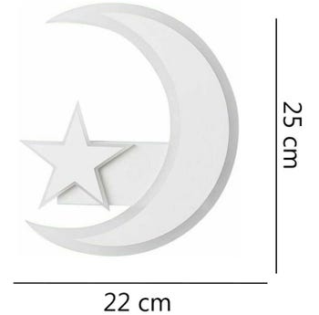 APPLIQUE A LED DA PARETE LAMPADA LUNA LUCE BIANCA CON STELLA LUCE CALDA FREDDA NATURALE 11W