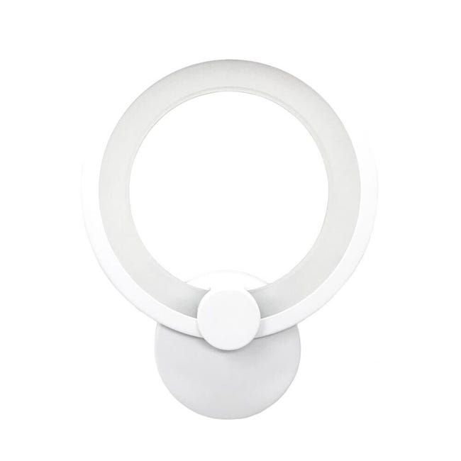 APPLIQUE ANELLO IN VETRO DA PARETE LUCE BIANCA LAMPADA LED INTERNO 9W Luce Naturale 4000k