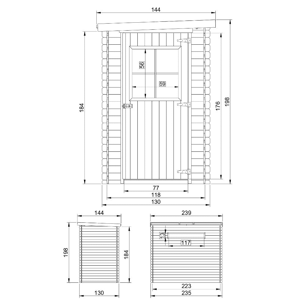 Casetta da Giardino in Legno  CON PAVIMENTO TRATTATO - 2.36m2 - TIMBELA M306+M306G