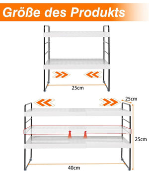 Mensola Estendibile Organizer Da Cucina Portaspezie Scaffale A 3 Ripiani Multius         