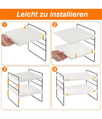 Mensola Estendibile Organizer Da Cucina Portaspezie Scaffale A 3 Ripiani Multius         