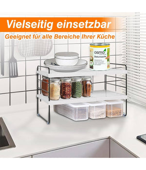 Mensola Estendibile Organizer Da Cucina Portaspezie Scaffale A 3 Ripiani Multius         