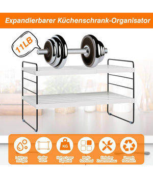 Mensola Estendibile Organizer Da Cucina Portaspezie Scaffale A 3 Ripiani Multius         