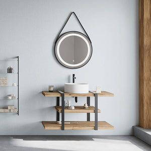 Mensola per lavabo d'appoggio 100 cm in legno rovere naturale Linea