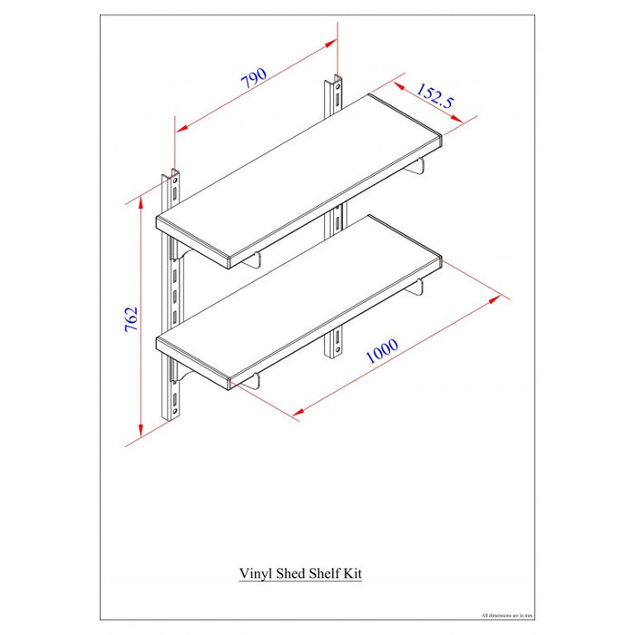 Mensole per casette Duramax 100x15 cm set di 2 pezzi