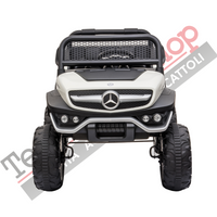 Auto Elettrica per Bambini Mercedes Unimog 12V 4x4 2 Posti-Bianco