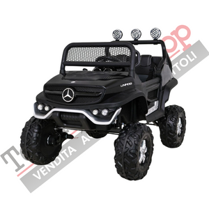 Auto Elettrica per Bambini Mercedes Unimog 12V 4x4 2 Posti-Nero