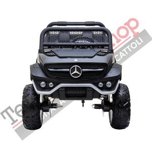 Auto Elettrica per Bambini Mercedes Unimog 12V 4x4 2 Posti-Nero