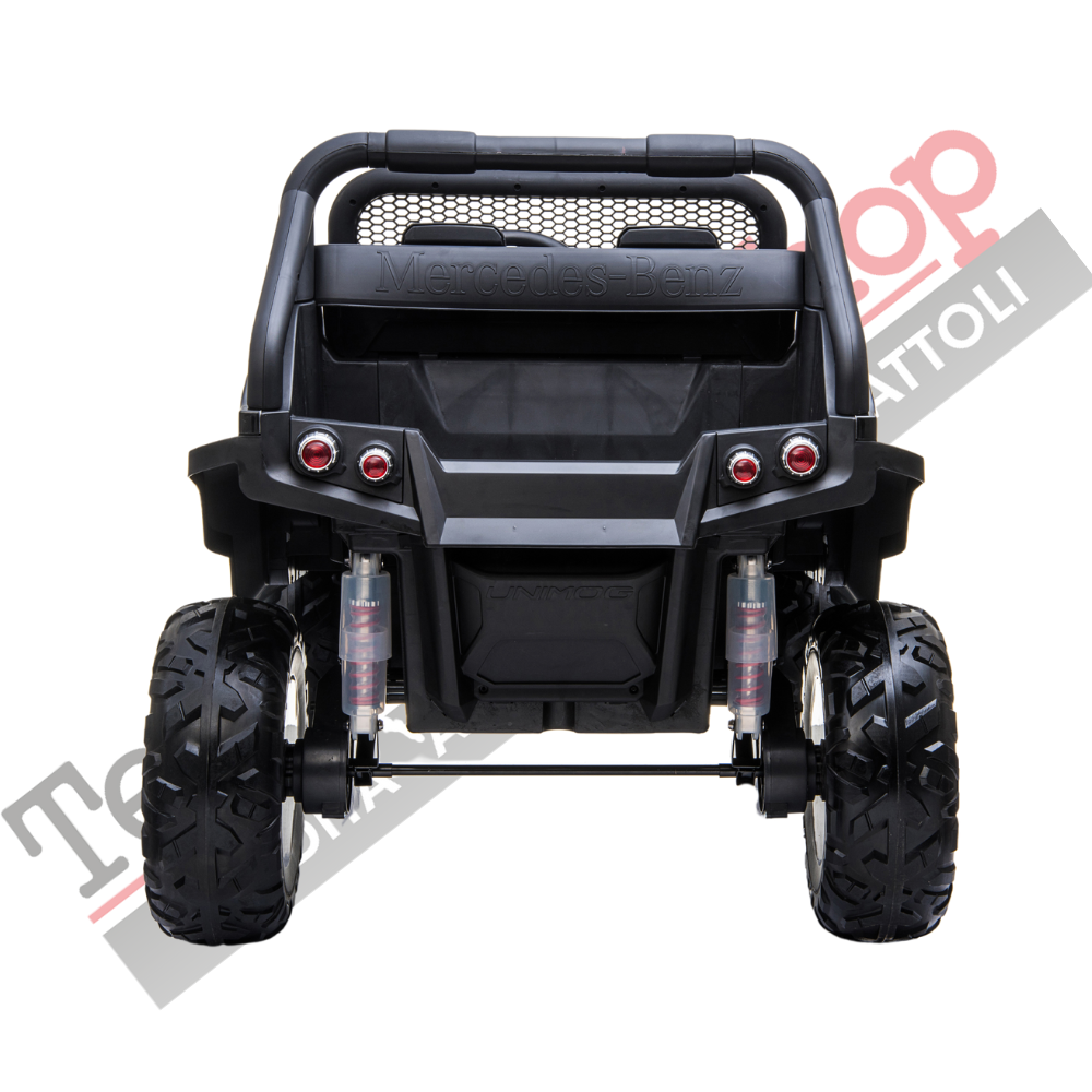 Auto Elettrica per Bambini Mercedes Unimog 12V 2 Posti Monitor Touchscreen Mp4-Nero