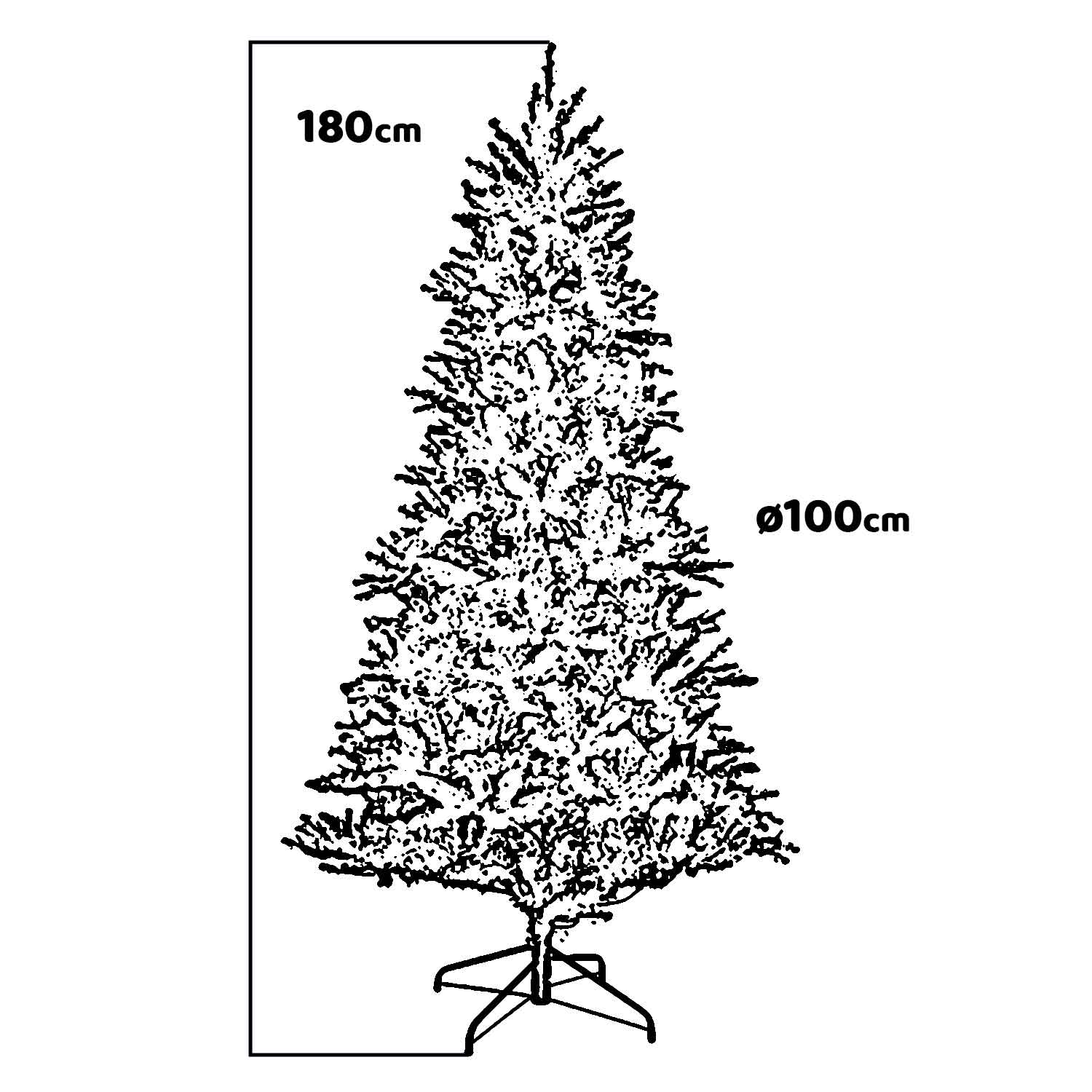 Mercury LED - Albero di Natale con luci LED in PE e PVC ø100x180H, 729 rami