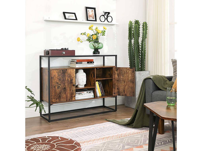 Credenza Lowell 100x35x80 cm  Marrone rustico/nero