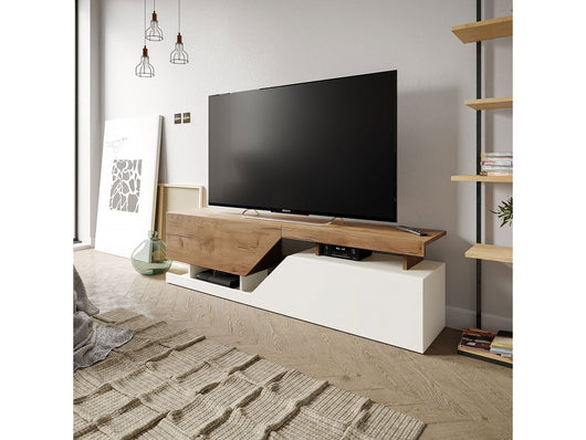 Mobile porta TV 160x46x35 cm Ceelias colore Bianco e Marrone