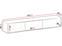 Mobile TV a parete "Jose" 175 x 30 x 32 cm - Bianco