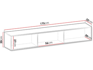 Mobile TV a parete "Jose" 175 x 30 x 32 cm - Bianco