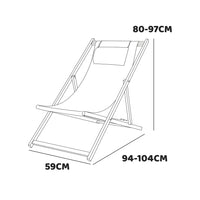 Mezzaluna - Set di 2 sedie a sdraio pieghevoli in alluminio e textilene. Sdraio da giardino di design con schienale regolabile in 4 posizioni antracite