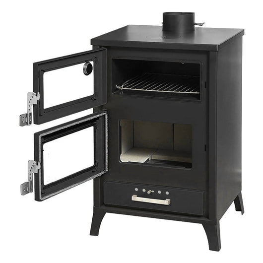 Marika - Stufa a legna con forno 50,5x58,5xH91,5 cm, colore nero