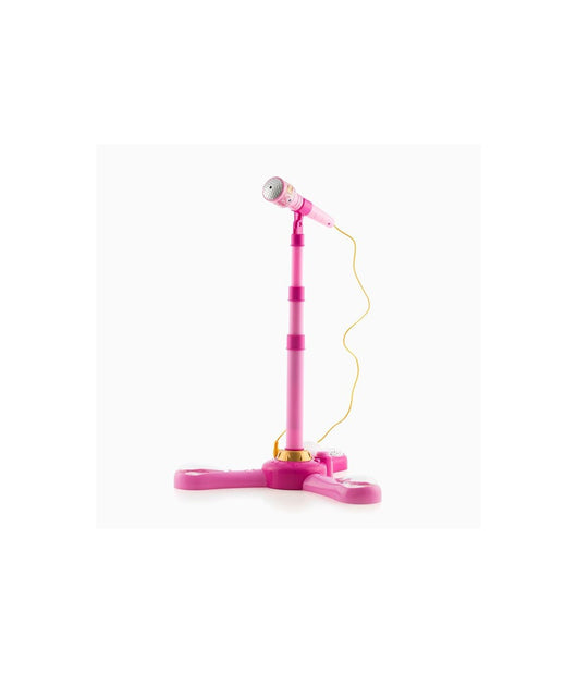 Microfono Con Asta In Plastica Rosa Con Luci E Suoni Ingresso Mp3 Smartphone         