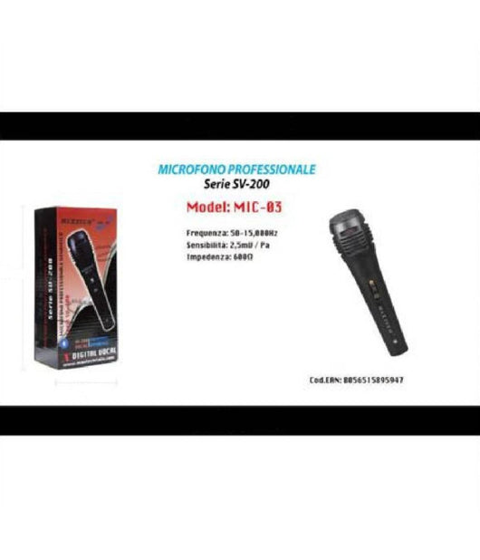 Microfono Professionale Unidirezionale Dinamico Karaoke Sv-200 Maxtech Mic-03         