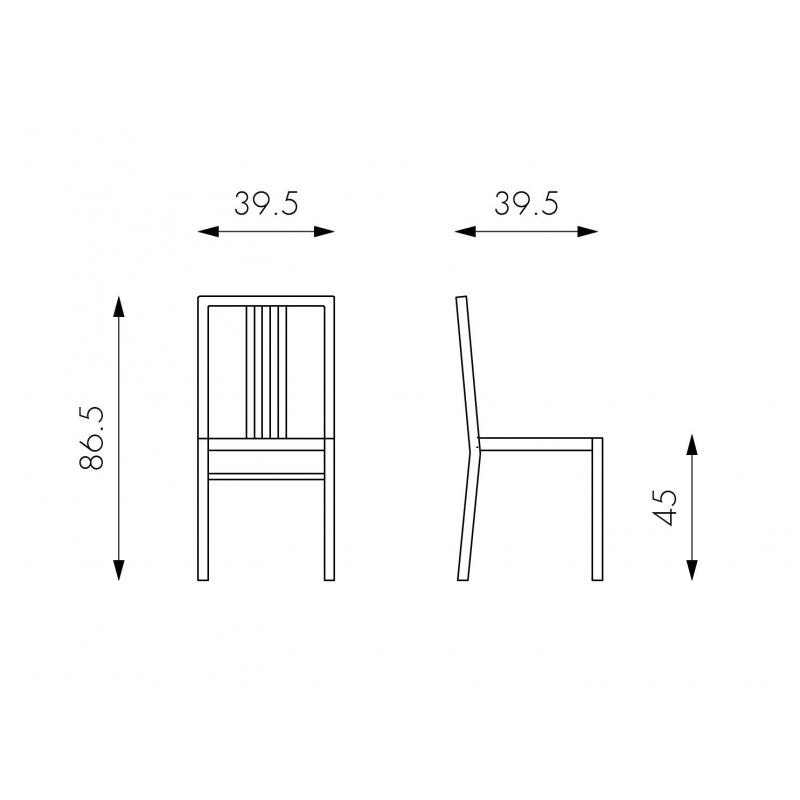 Mina, set da 2 sedie in legno laccato grigio chiaro