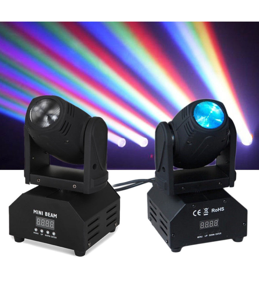 Mini 10 Watt Led Moving Head Light Fascio Bianco Luce Testa Mobile Dj Party         