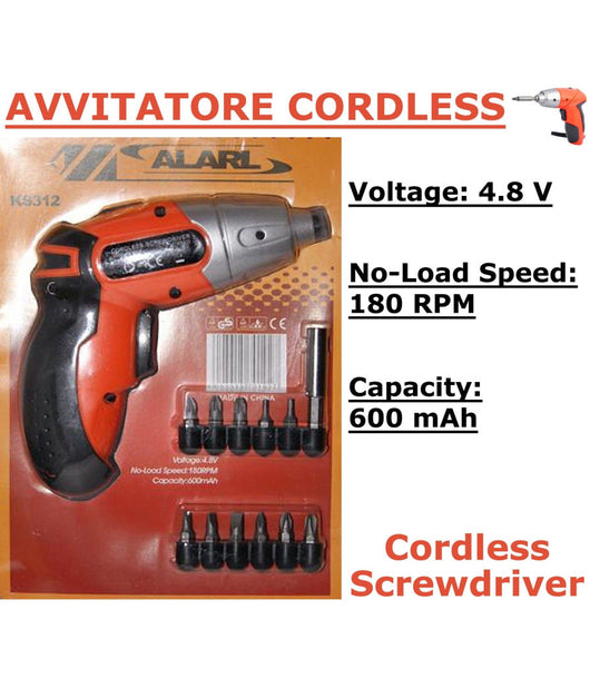 Mini Avvitatore Trapano Cordless 4.8volt 180rpm 11 Punte Ricaricabile 600mah         