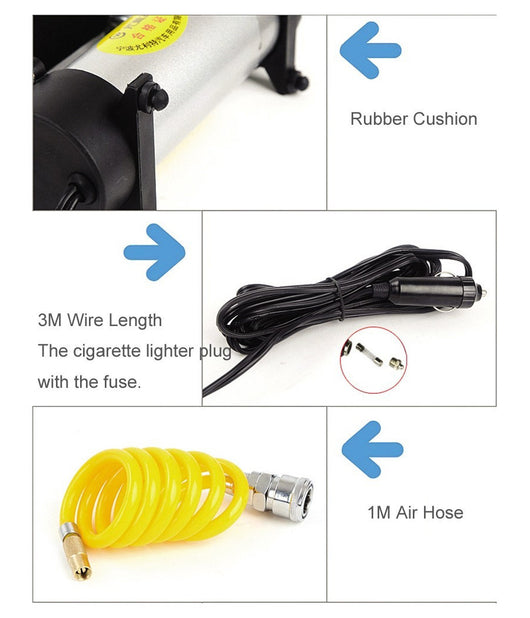 Mini Compressore Ad Aria Portatile Per Auto Moto Bici 12v Metallo         