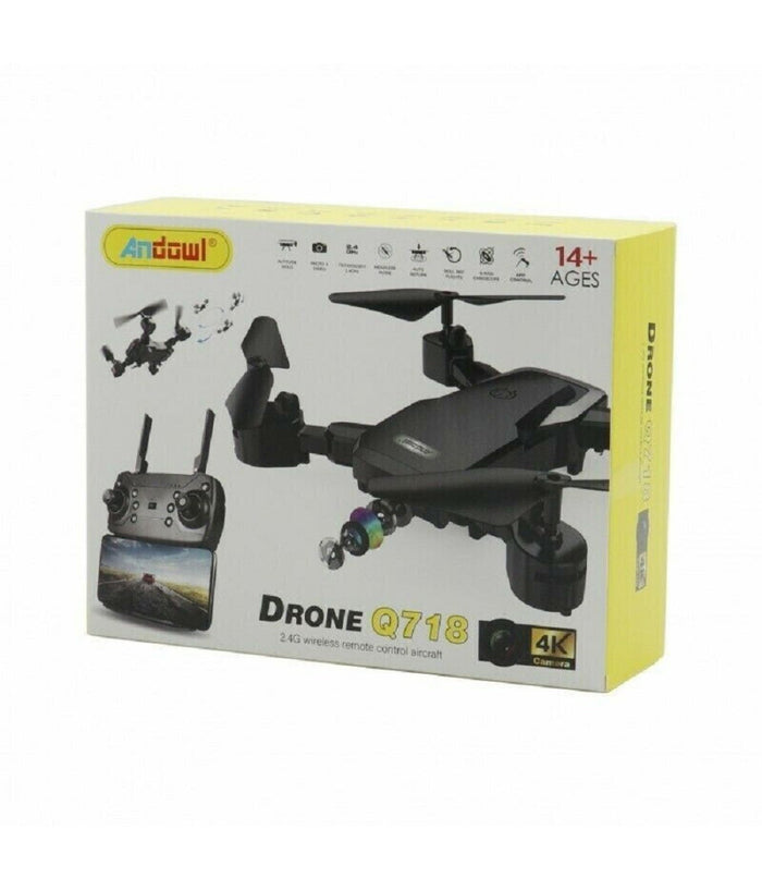 Mini Drone Quadricottero Pieghevole Con Telecamera 4k Telecomando Wifi 2,4g Q718         